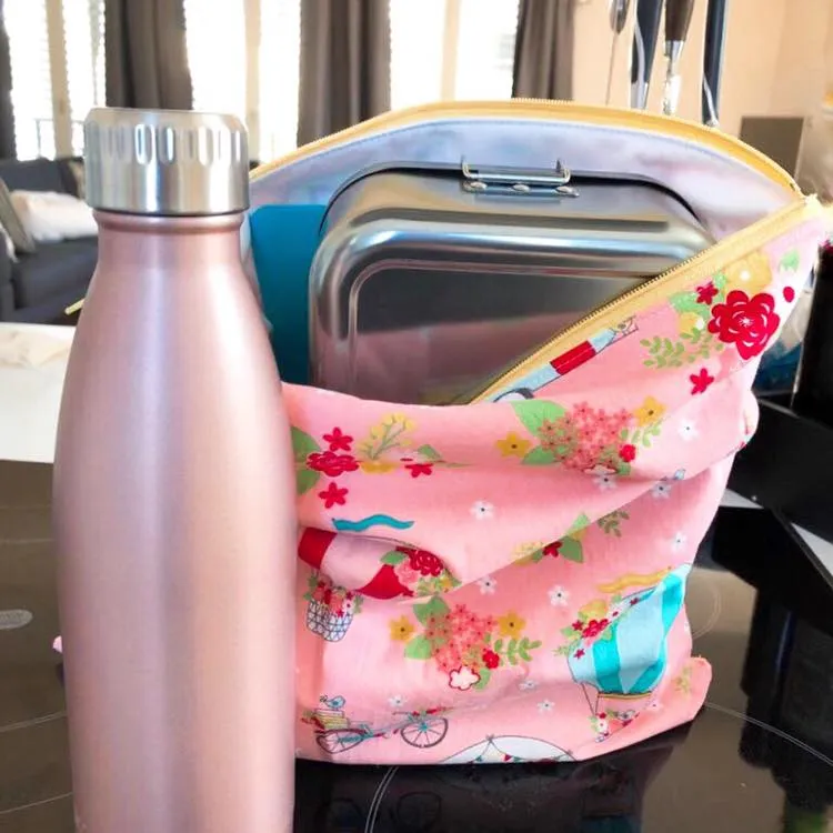 Gallon Sized Reusable Zippered Bag Floral Purple