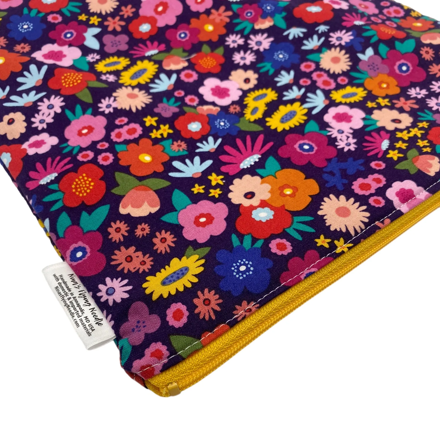 Gallon Sized Reusable Zippered Bag Floral Purple