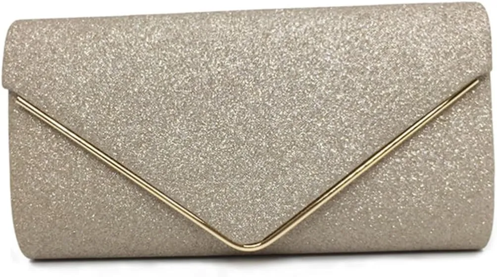 GALPADA Clutch Wallet for Women Prom Evening Bag Sparkle Clutch Purse for Wedding Gold