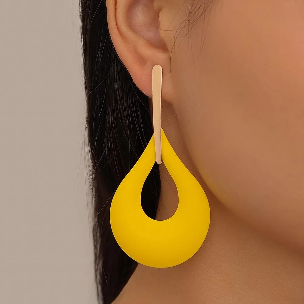 Geometric Exaggeration Droplet Stud Earrings Bold Design Minimalist Geometric Droplet Studs Exaggerated Jewelry