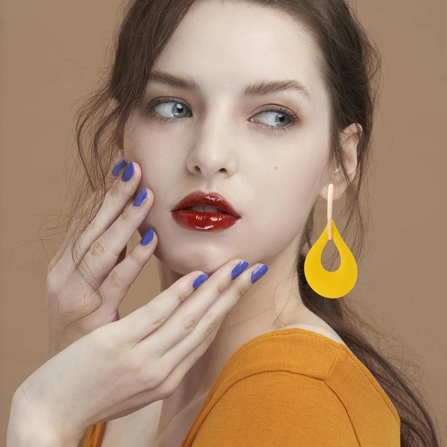 Geometric Exaggeration Droplet Stud Earrings Bold Design Minimalist Geometric Droplet Studs Exaggerated Jewelry