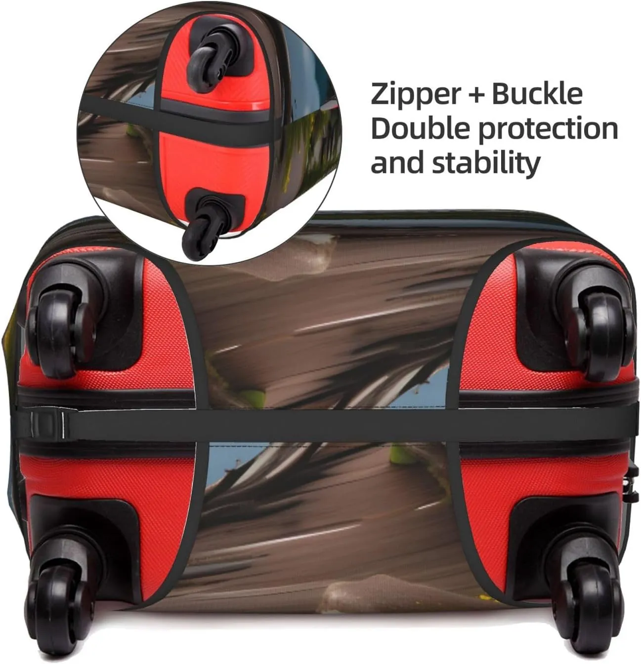 Glacier National Park Print Practical Elastic Washable Travel Luggage Cover with Concealed Zipper for Suitcases