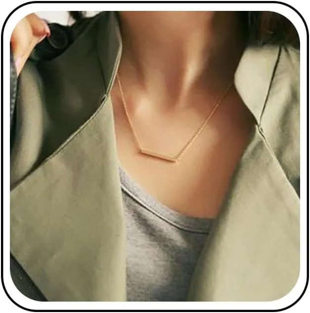 Gold Boho Horizontal Bar Necklace Choker Pendant Minimalist Charm Geometric Bar Stick Necklace Chain Jewelry for Women