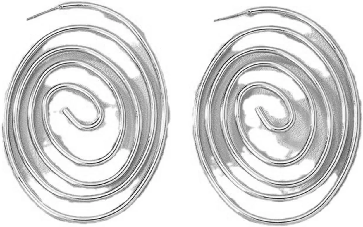 Gold Geometric Earrings for Women Swirl Wire Spiral Earrings Minimalist Wave Thread Dangle Drop Earrings Hollow Out Earrings Jewelry Gifts
