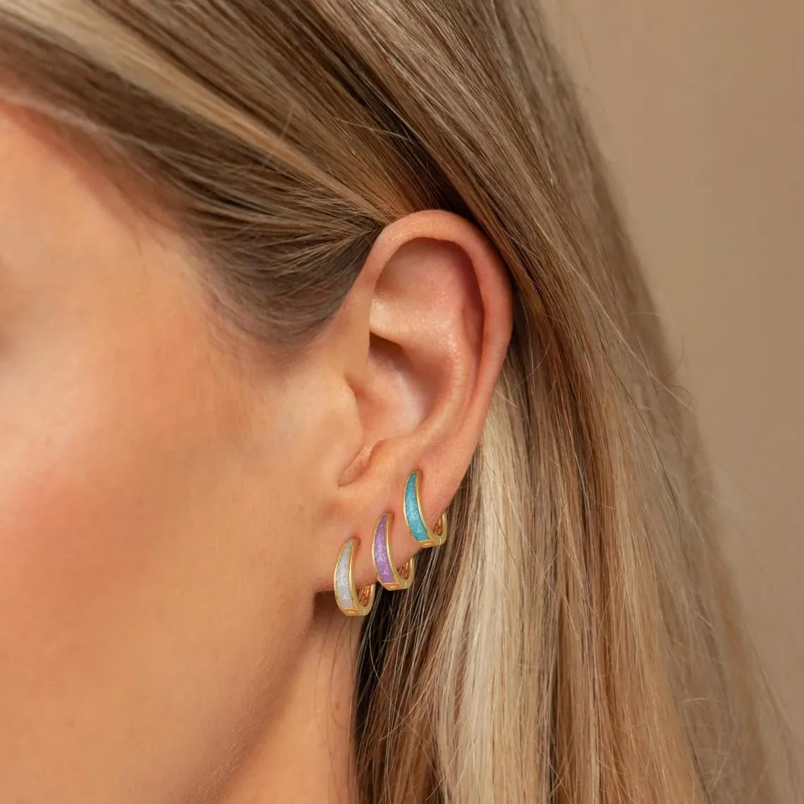 Gold/Silver Small Hoop Earrings Set for Women,14K Gold/Silver Plated Hypoallergenic Small Chunky Huggie Double Hoop Earrings For Women,Stud Earrings,Gold Pearl Dangle Hoop Earrings Set Jewelry For Gifts