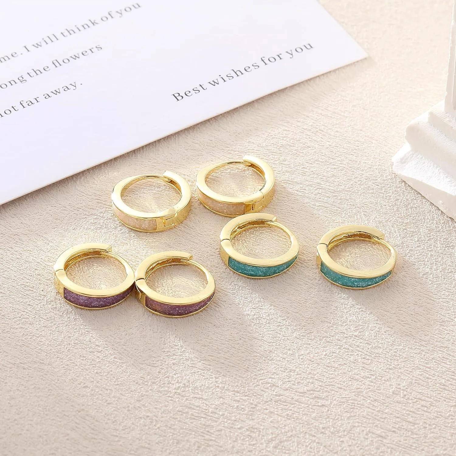 Gold/Silver Small Hoop Earrings Set for Women,14K Gold/Silver Plated Hypoallergenic Small Chunky Huggie Double Hoop Earrings For Women,Stud Earrings,Gold Pearl Dangle Hoop Earrings Set Jewelry For Gifts