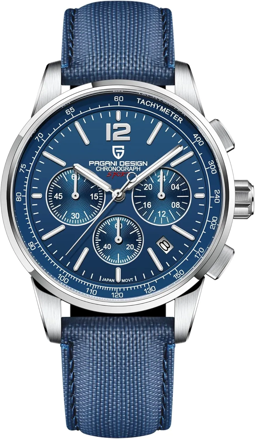 HaiQin Pagani Design Men Wristwatches VK63 Quartz Movement Chronograph Synthetic Sapphire 100M Waterproof Business Analog Watch