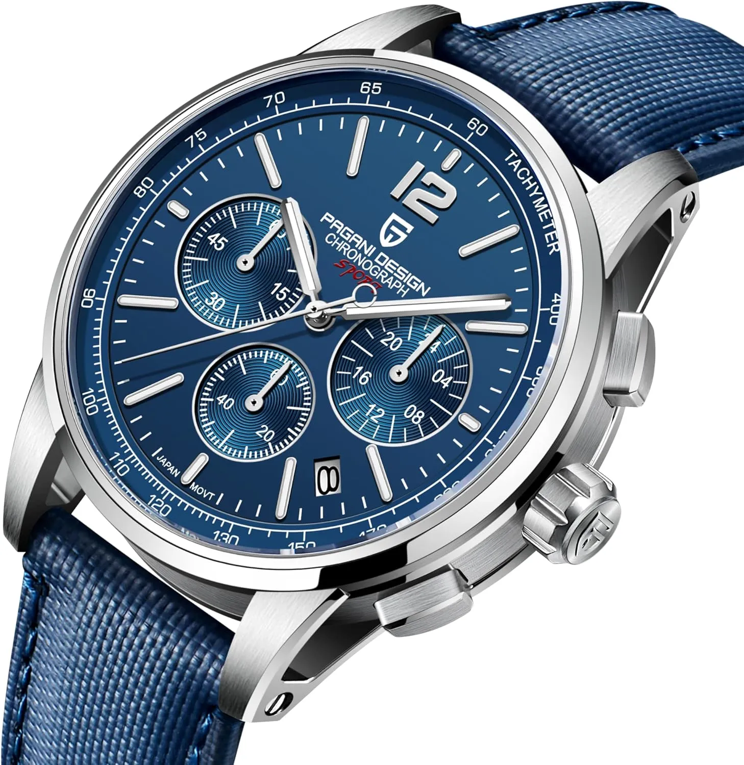 HaiQin Pagani Design Men Wristwatches VK63 Quartz Movement Chronograph Synthetic Sapphire 100M Waterproof Business Analog Watch