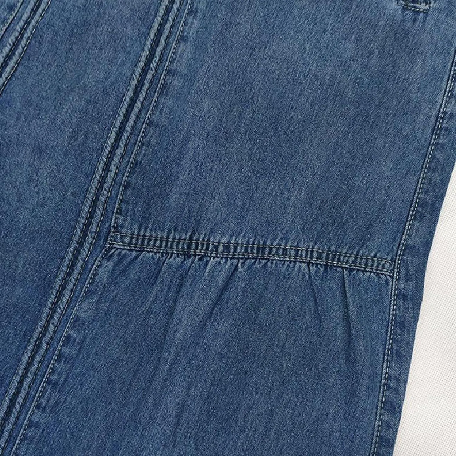 JOAU Women's Casual Elastic High Waist Plus Size Denim Long Skirt Frayed Hem A-Line Distressed Hippie Pockets Maxi Skirts