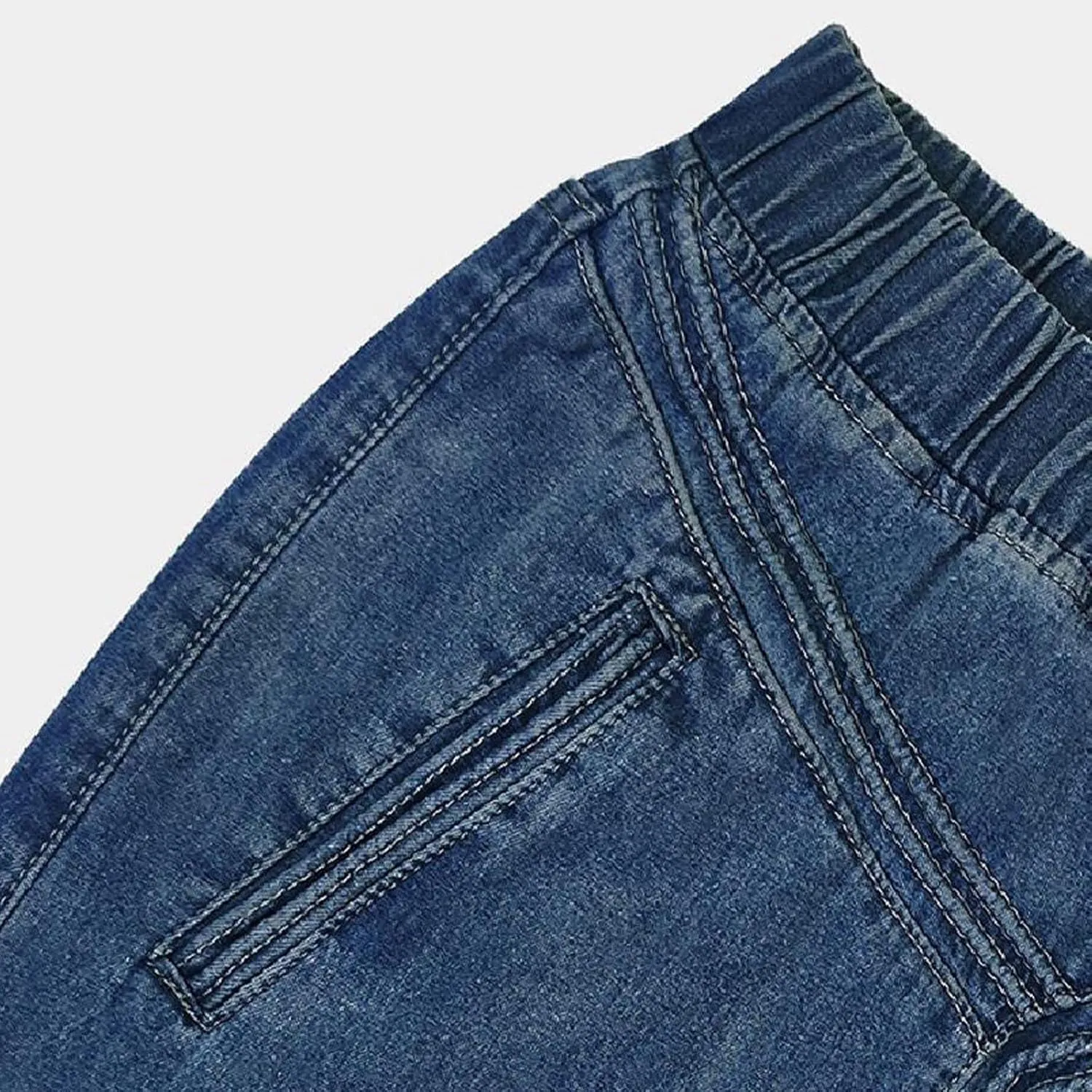 JOAU Women's Casual Elastic High Waist Plus Size Denim Long Skirt Frayed Hem A-Line Distressed Hippie Pockets Maxi Skirts