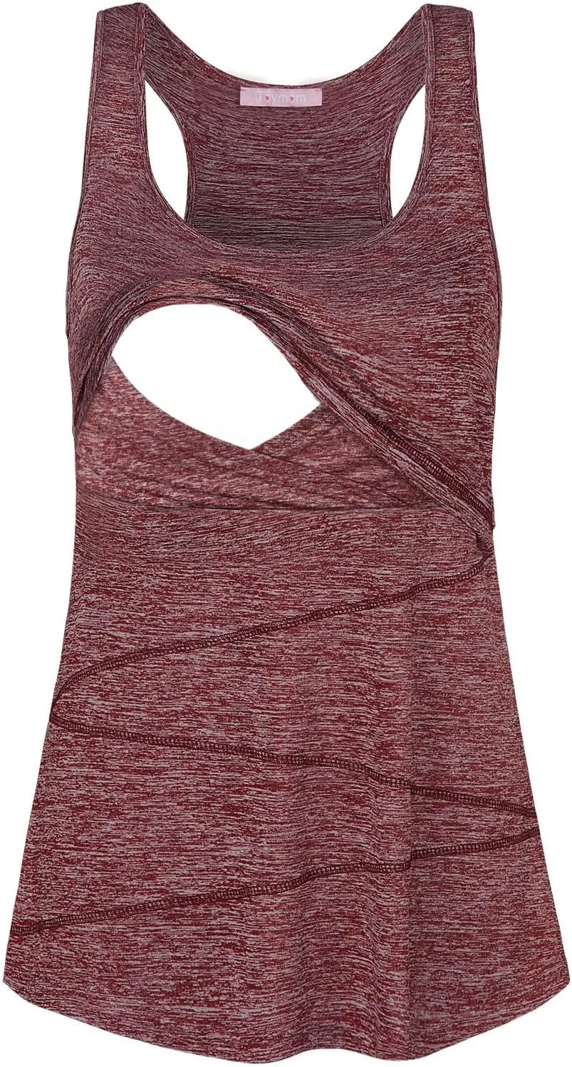 Joymom Maternity Summer Cool Sleeveless Nursing Tank Tops Breastfeeding Shirts