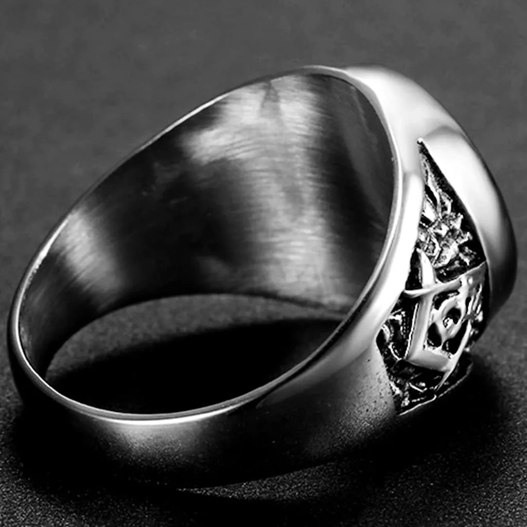 Jude Jewelers Stainless Steel Silver Gold Two Tone Masonic Freemason Signet Ring