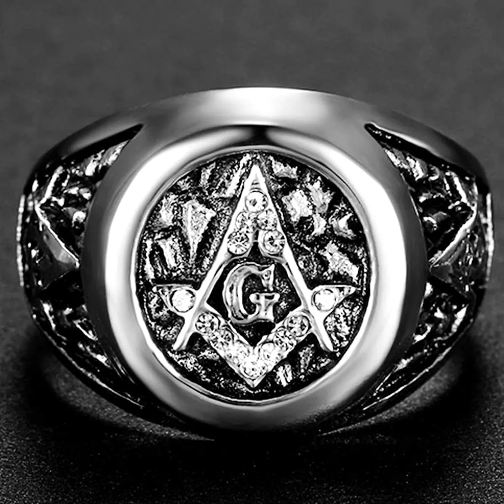Jude Jewelers Stainless Steel Silver Gold Two Tone Masonic Freemason Signet Ring