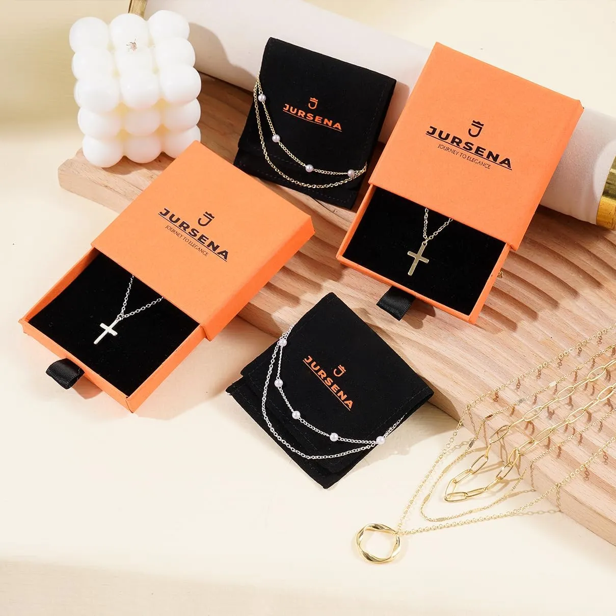 Layered Gold Necklaces for Women, Stackable 14K Gold Plated Necklace, Dainty Cross/Circle/Heart Pendant layered Necklace, Adjustable Dainty Gold/Silver Necklace Jewelry Set for Women