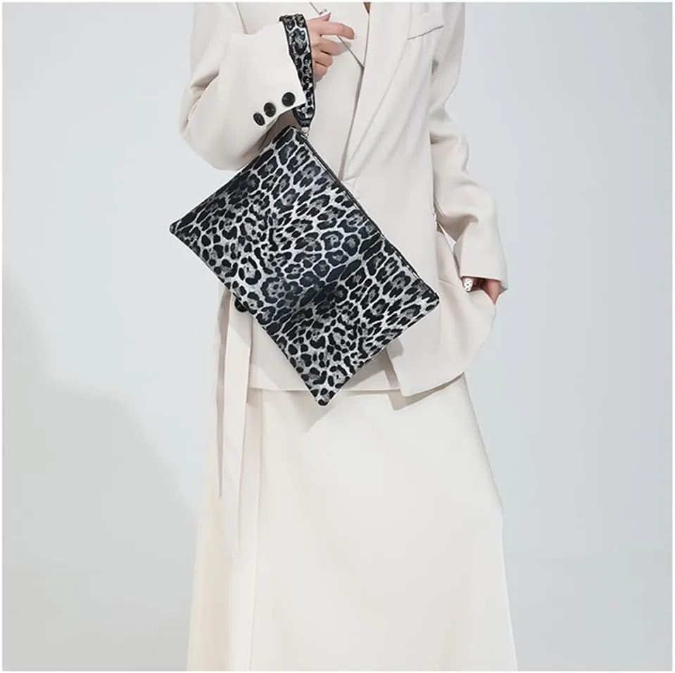 Leopard Print Envelope Clutch Handbag Cheetah Print Evening Clutch Bag Leopard Wristlet Wallet for Wedding Prom Party