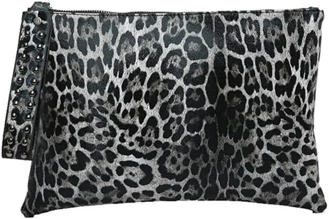 Leopard Print Envelope Clutch Handbag Cheetah Print Evening Clutch Bag Leopard Wristlet Wallet for Wedding Prom Party