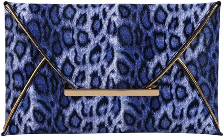 Leopard Print Envelope Clutch Purses for Women Cheetah Print Evening Handbag Wedding Party Square Clutch Bag