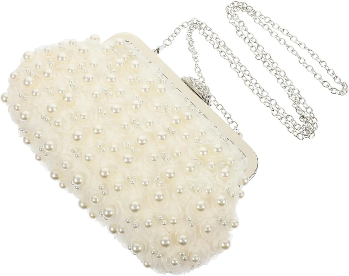 LIFKOME Elegant Pearl Clutch Purse Handbag for Women Banquet Bag Evening Bag for Women Fashionable and Practical