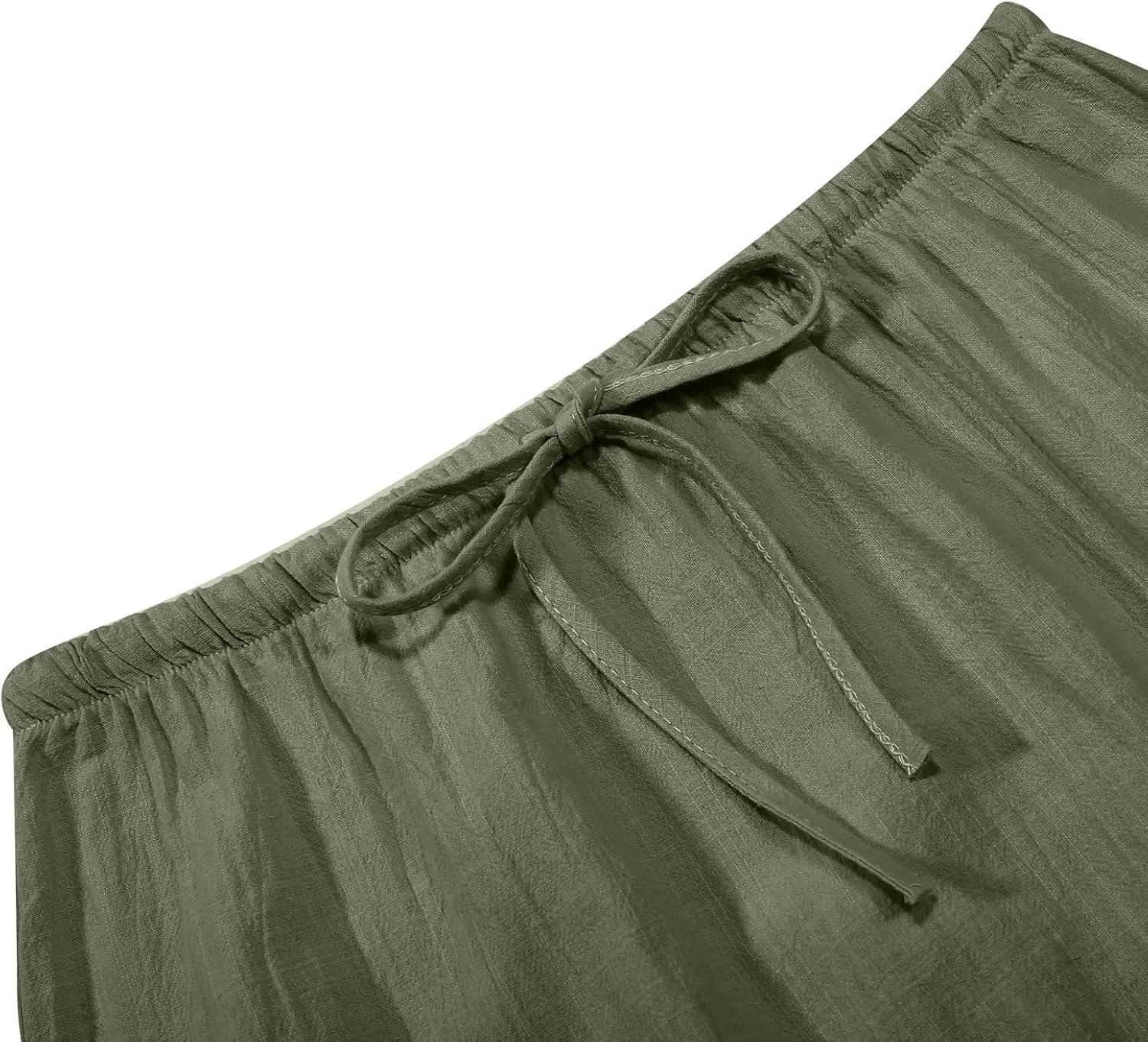 Linen Maxi Skirts for Women Trendy Summer Flared Drawstring Low Waist A Line Skirts Casual Ankle-Length Flowy Long Skirts