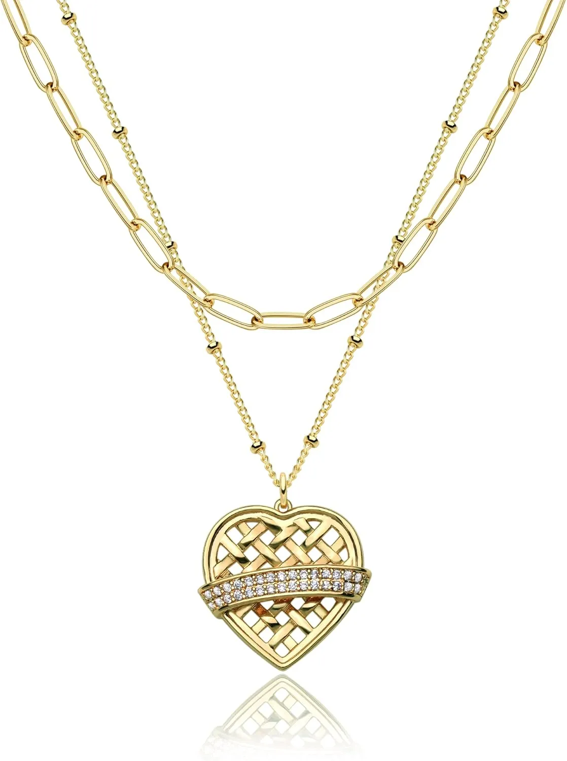 LOYATA Gold Layered Choker Necklace 14K Gold Plated Bar Coin Charm Pendant Neckalce Delicate Multilayer Choker Necklaces for Women