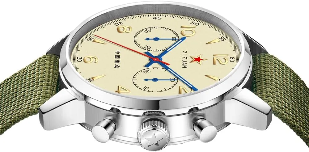 Mens Watches 1963 40mm Manual Winding Seagull ST1901 Movement Aviation Chronograph Pilot's Watch Mechanical Sapphire Glass Stainless Steel Case