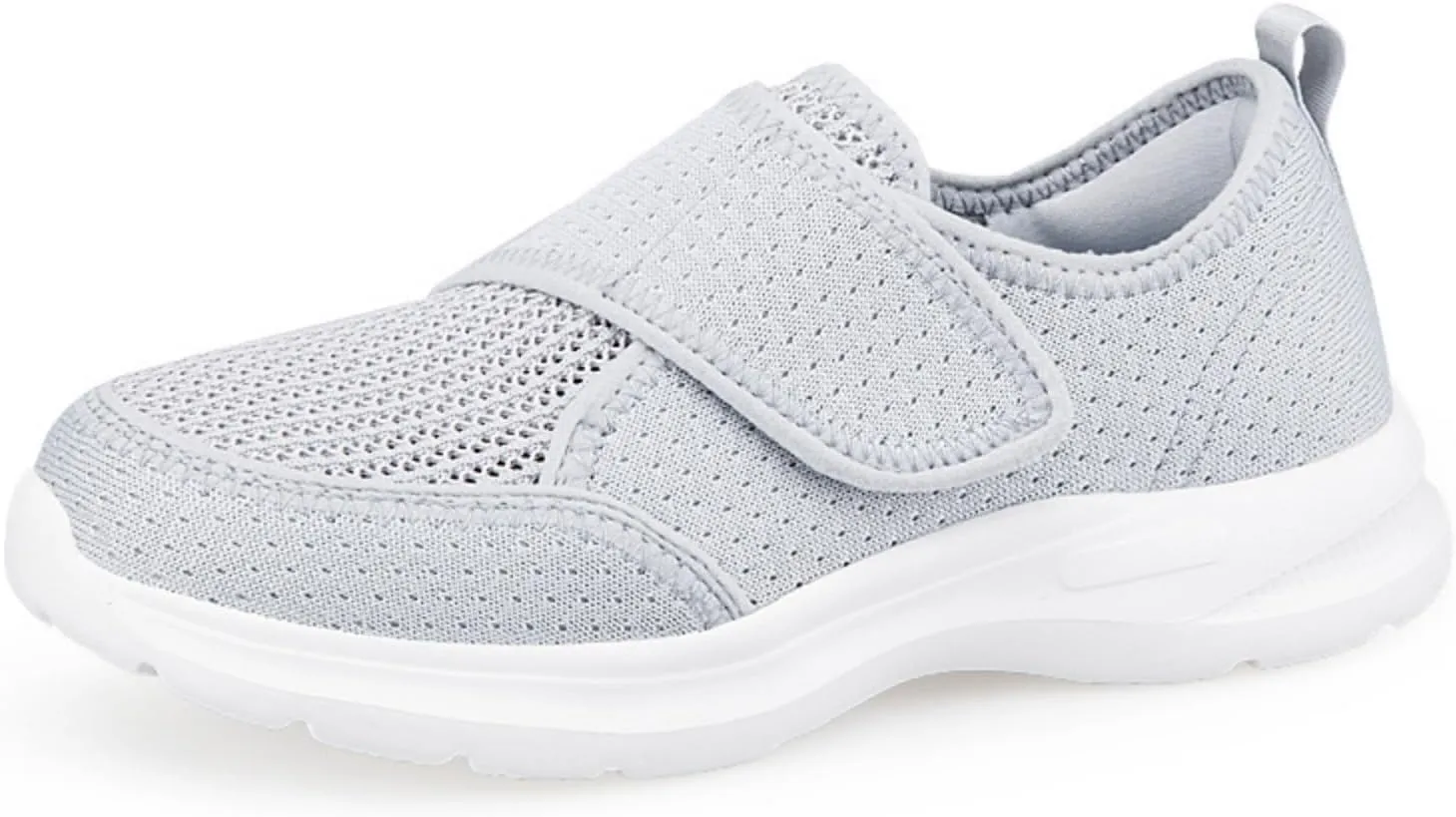 Men's Women's Mesh Round Toe Hook and Loop Loafers with Arch Support Casual Breathable Slip-On Orthopedic Sneakers Comfort Walking Shoes Lightweight Knitted Cushion Running Tennis Gym