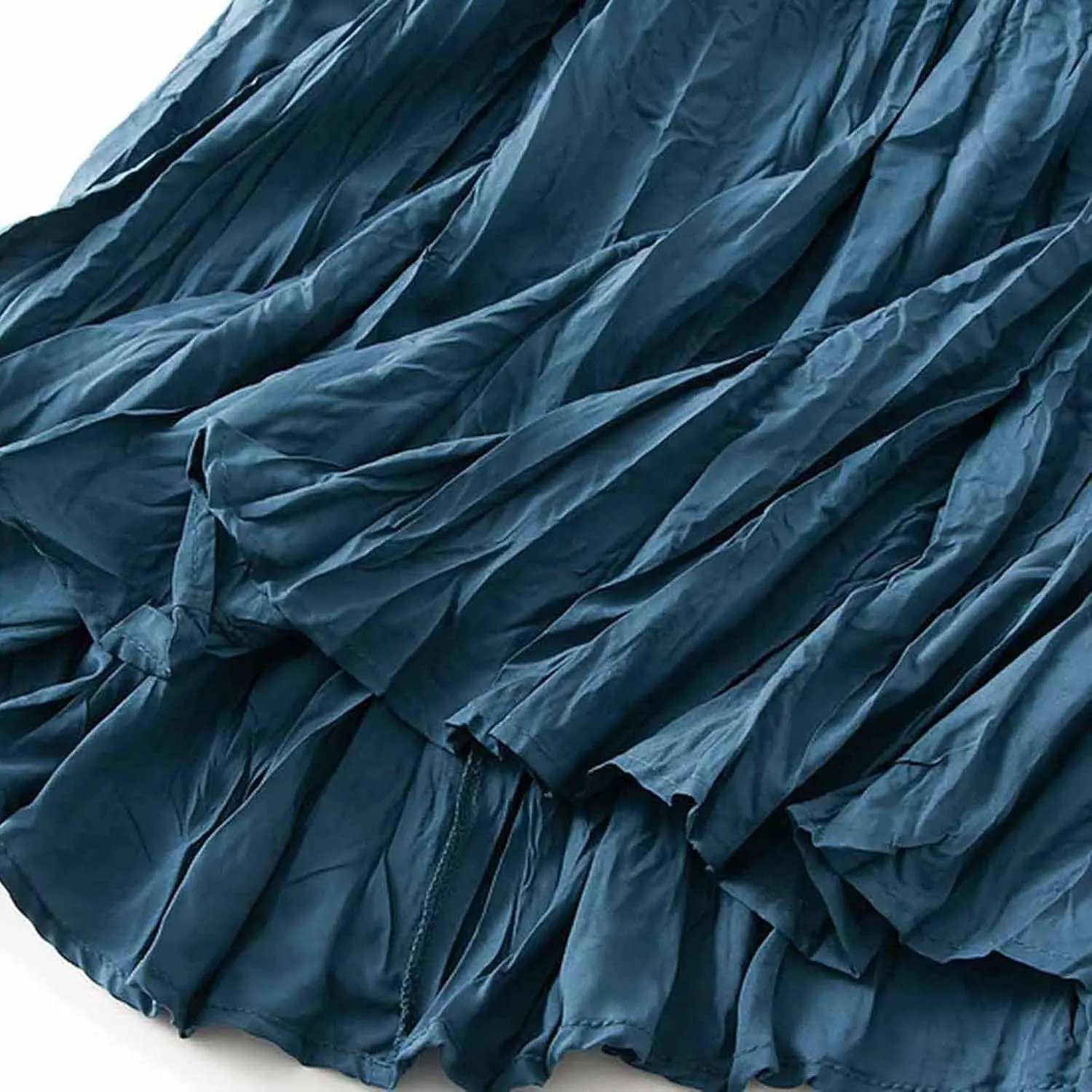 Midi Skirts for Women Casual Solid Color Pleated Skirt High Elastic Waist A-Line Skirts Cozy Flowy Swing Skirts