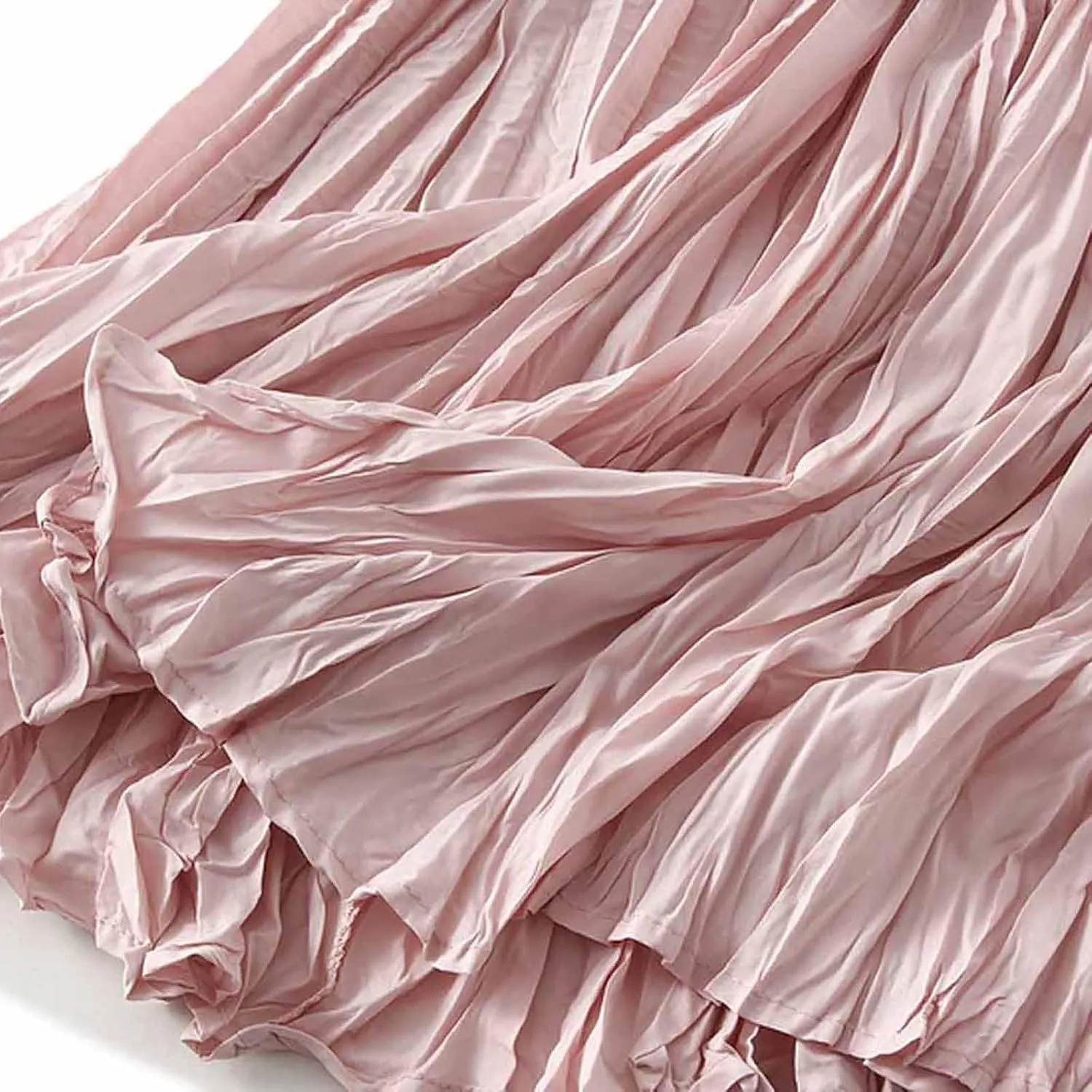 Midi Skirts for Women Casual Solid Color Pleated Skirt High Elastic Waist A-Line Skirts Cozy Flowy Swing Skirts