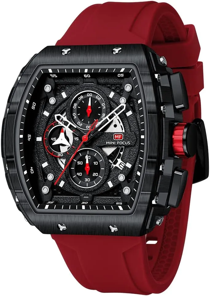Mini Focus Men's Watch Fashion Sport Wrist Watches (Chronograph/Waterproof/Luminous/Calendar) Silicon Strap Quartz Watch for Men