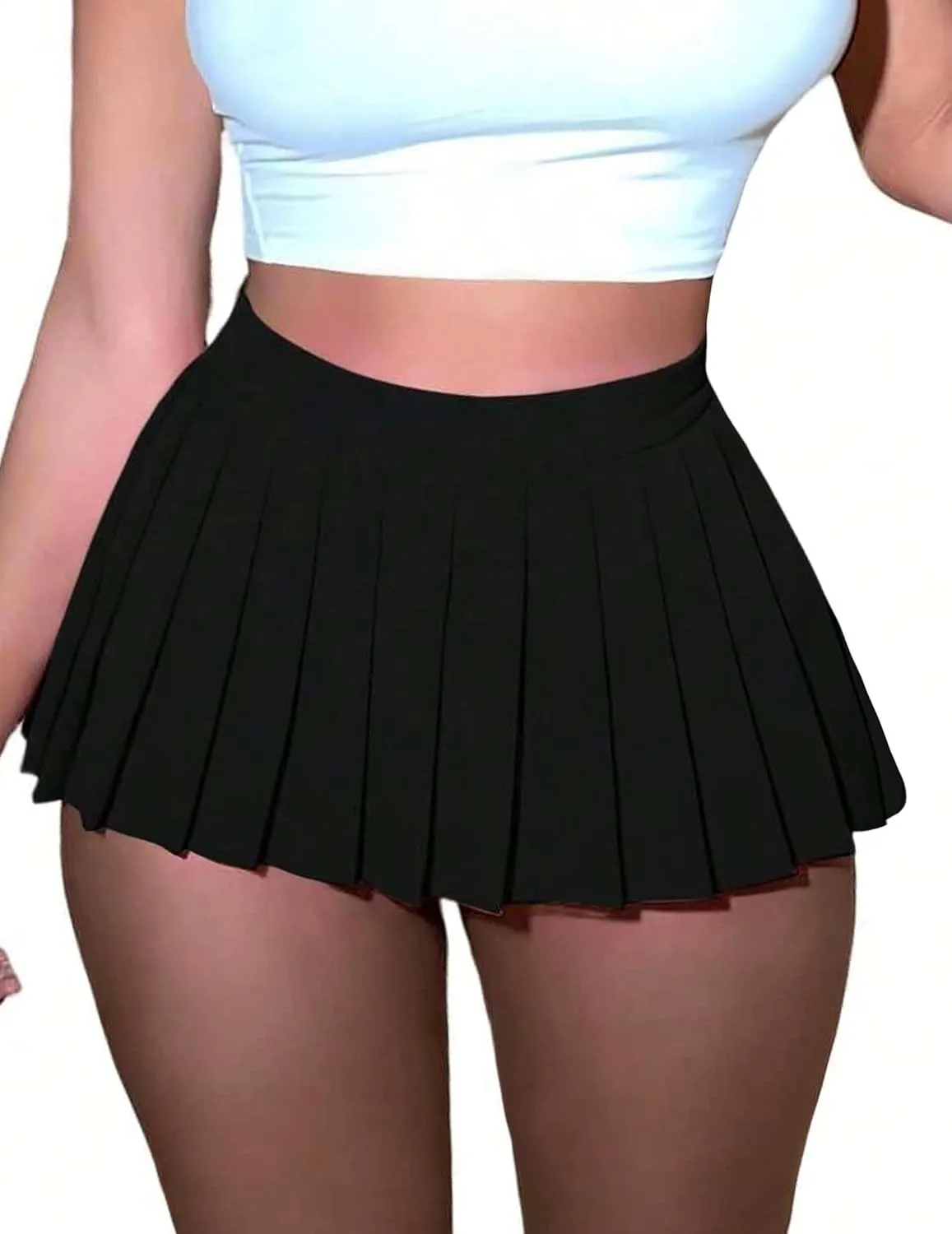 Mini Skirt for Women Pleated Skirts Y2K Sexy Skirt High Waist Schoolgirl Skirt Elastic Waistband Cosplay Club Outfits