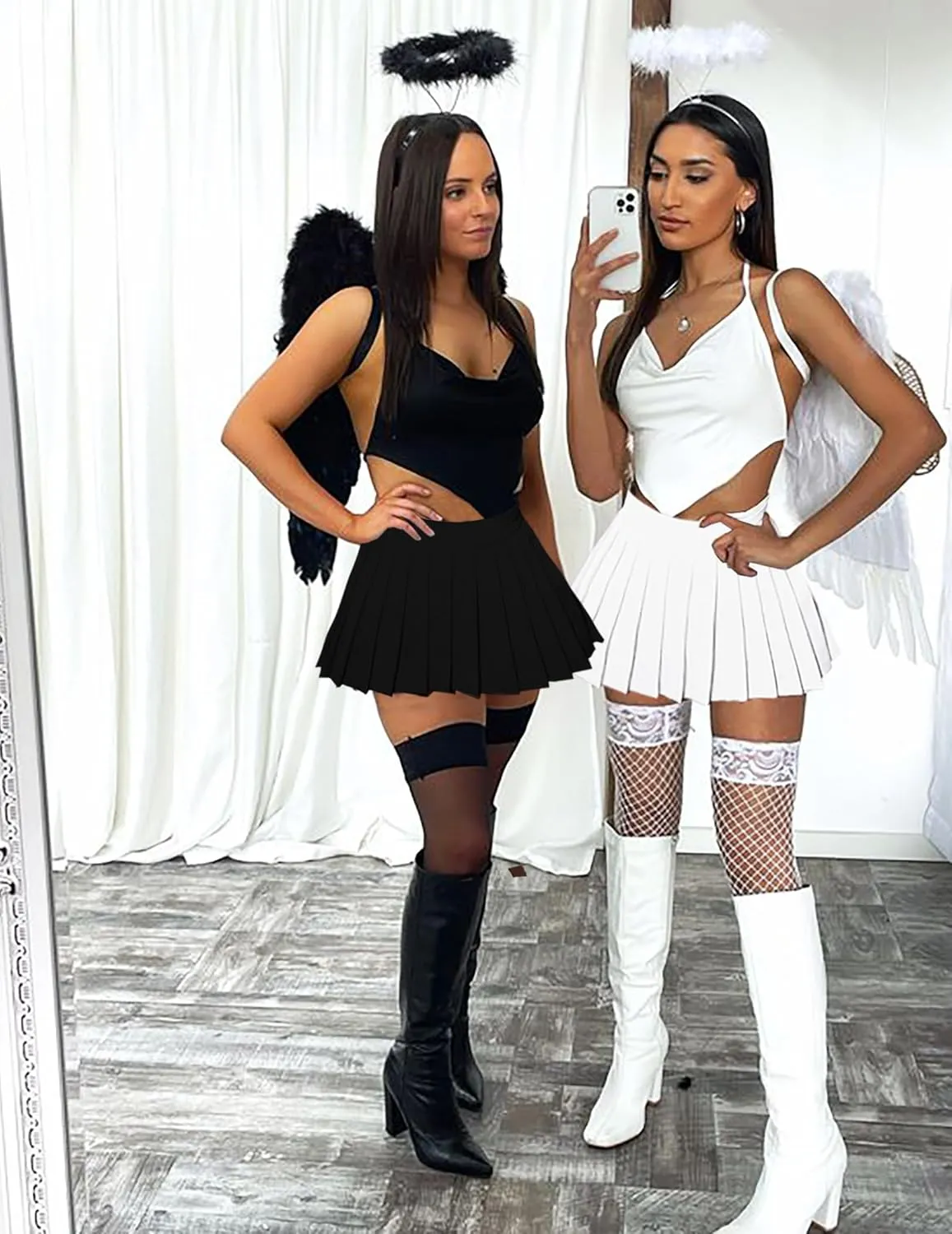 Mini Skirt for Women Pleated Skirts Y2K Sexy Skirt High Waist Schoolgirl Skirt Elastic Waistband Cosplay Club Outfits