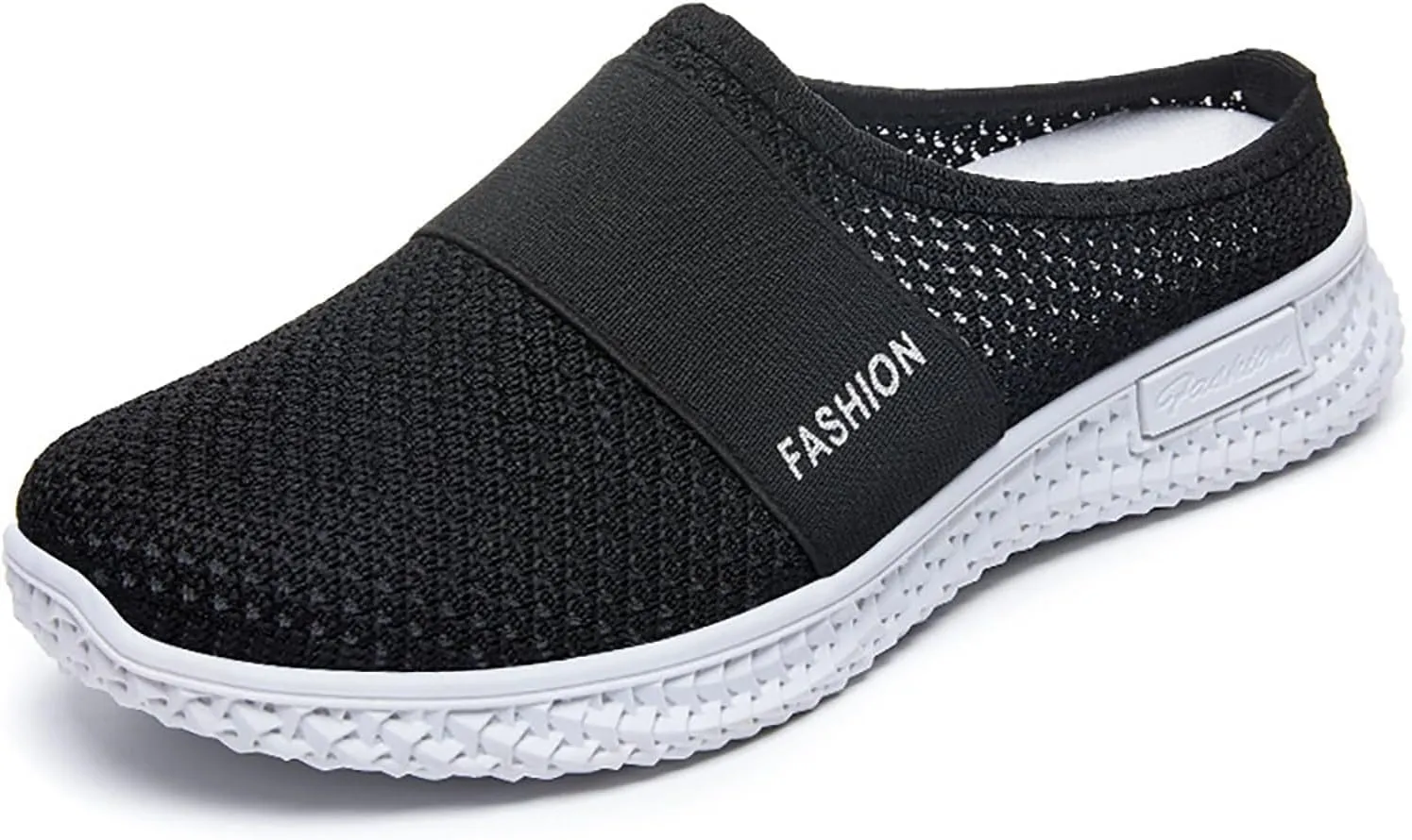Mule Sneakers for Women Breathable Mesh Walking Mules Sneakers Knit Flats Lightweight Comfortable Summer Beach Walking Shoes Non-Slip Quick Drying Sandals Casual Slippers