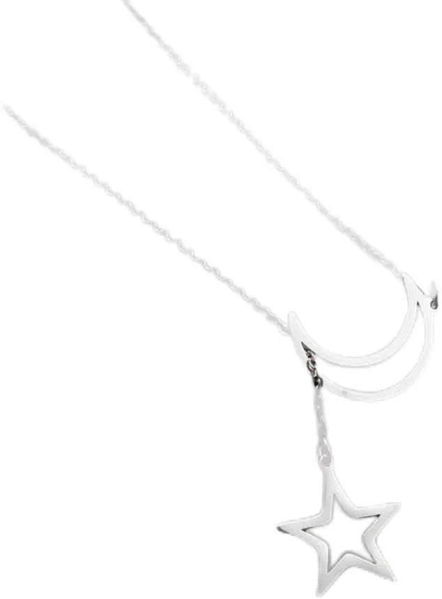 Multi Layers Bar Coin Pendant Necklace Women Moon Star Cross Gold Color Stainless Steel Link Chain Choker Jewelry Not Fade
