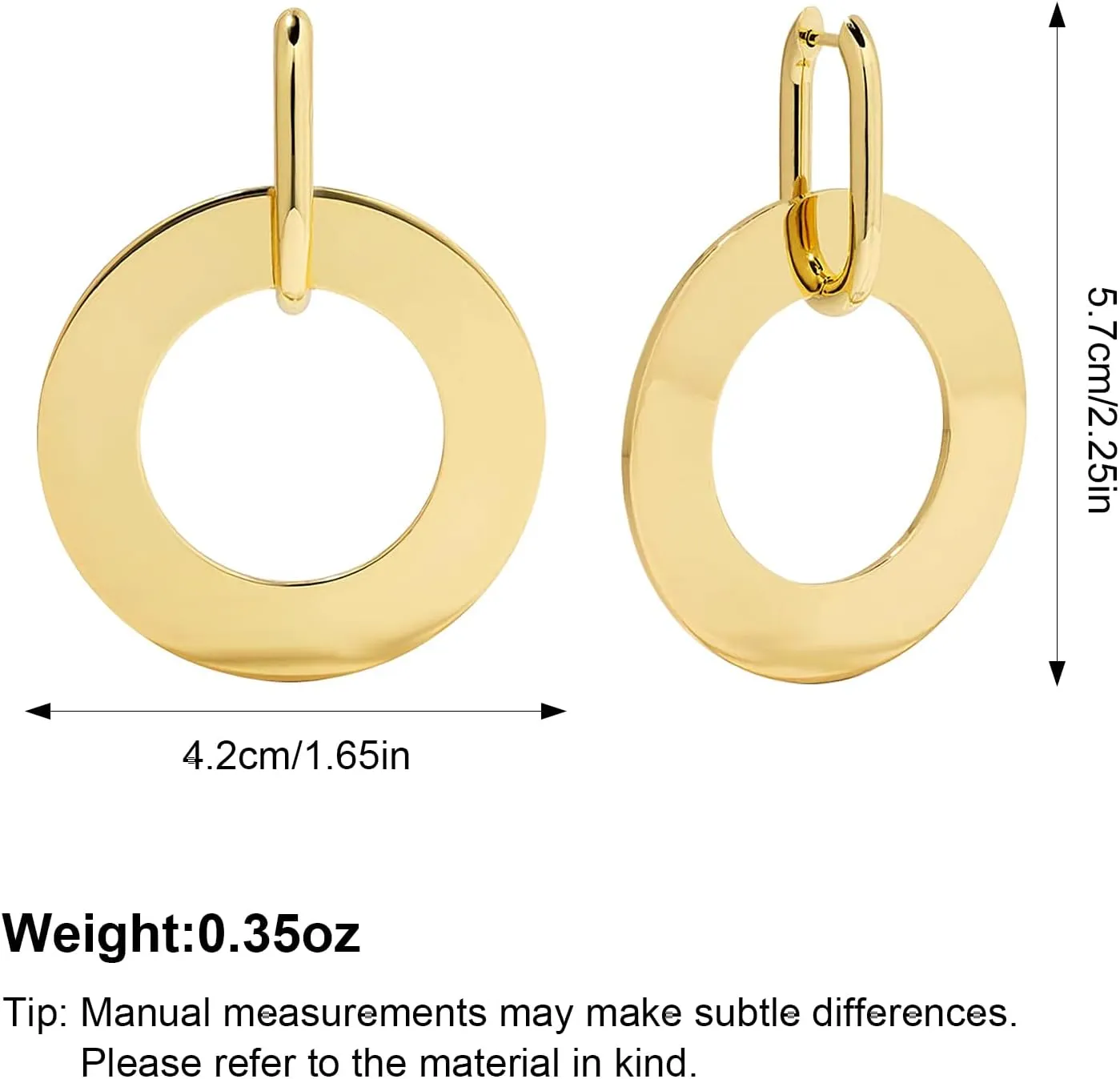MUYAN Fashion Large Disc Geometric Dangle Earrings for Women Statement Dangle Earrings Geometric Drop Earrings