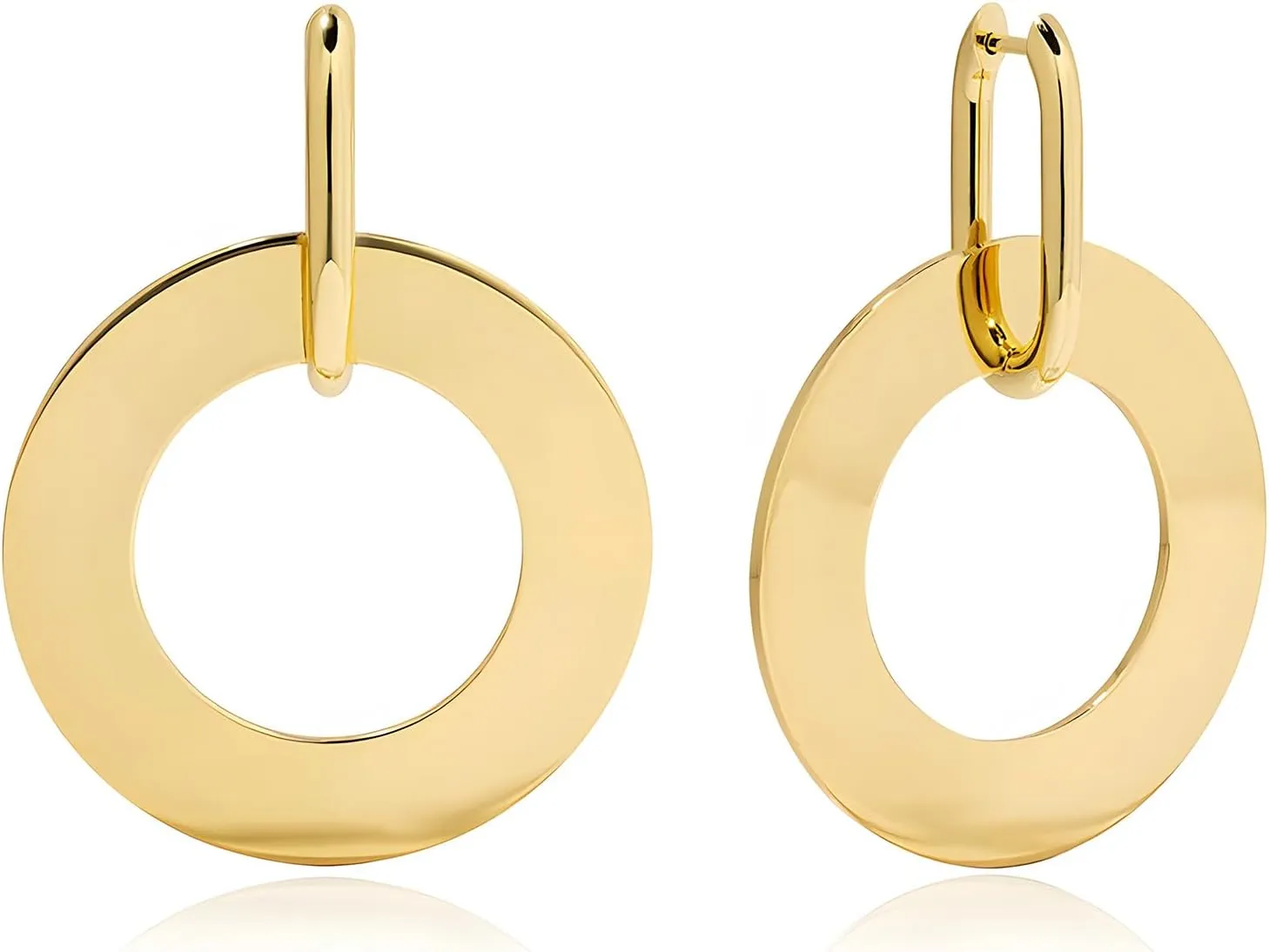 MUYAN Fashion Large Disc Geometric Dangle Earrings for Women Statement Dangle Earrings Geometric Drop Earrings