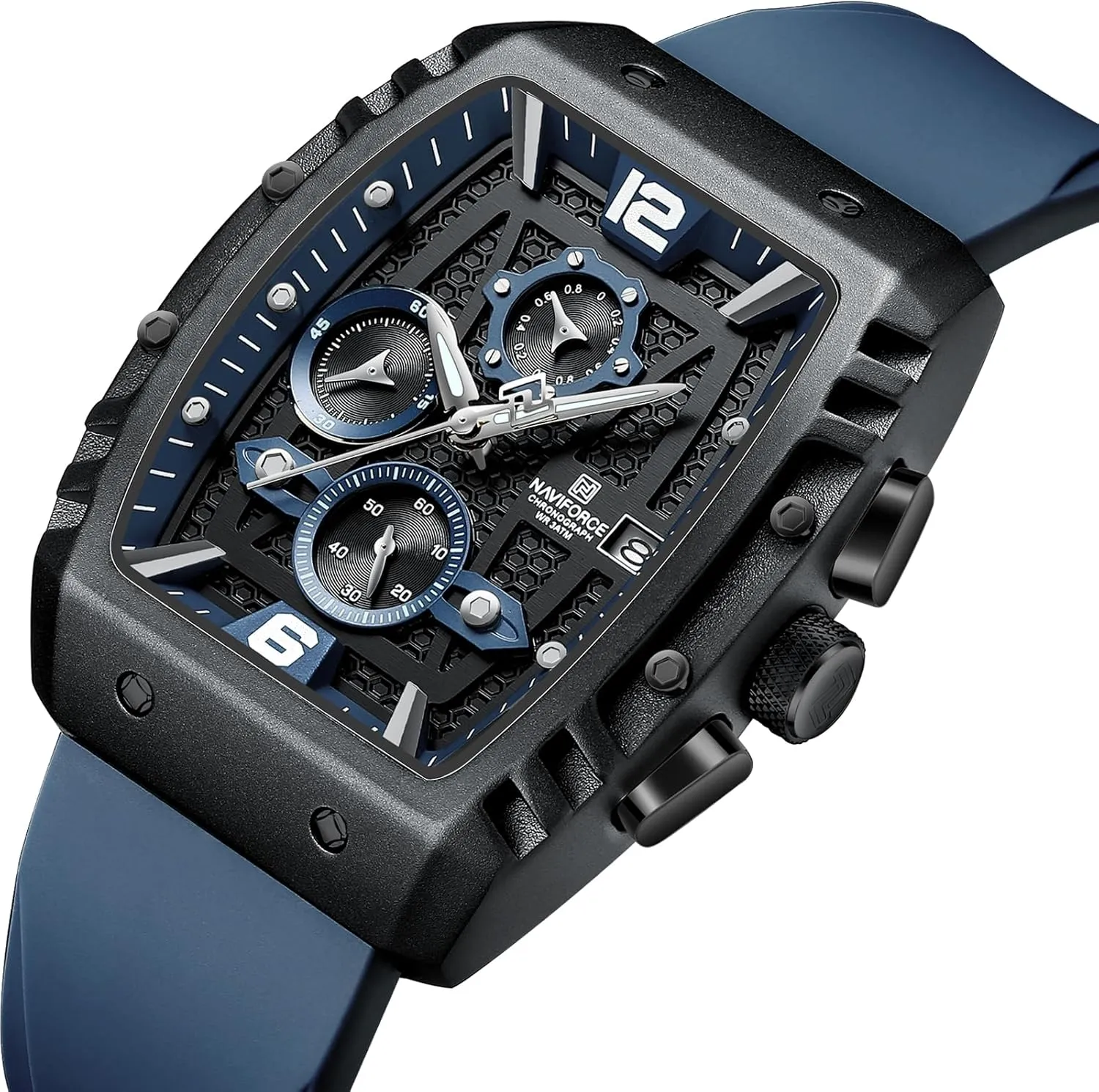 NAVIFORCE Men Quartz Watch Auto Date Week Business Dress Analog Wrist Watches