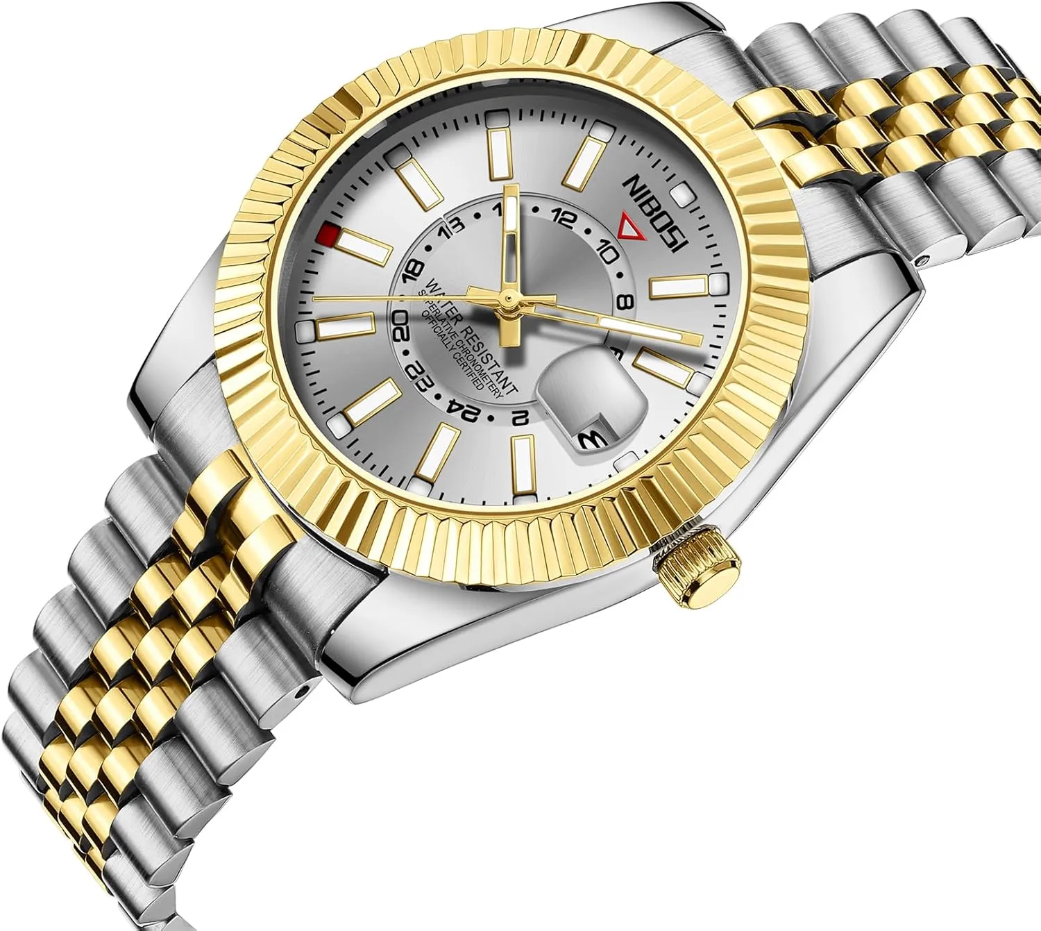 NIBOSI Watches for Men Analog Quartz Stainless Steel Dial with Date Waterproof Business Classic Luxury Dress Mens Wrist Watches