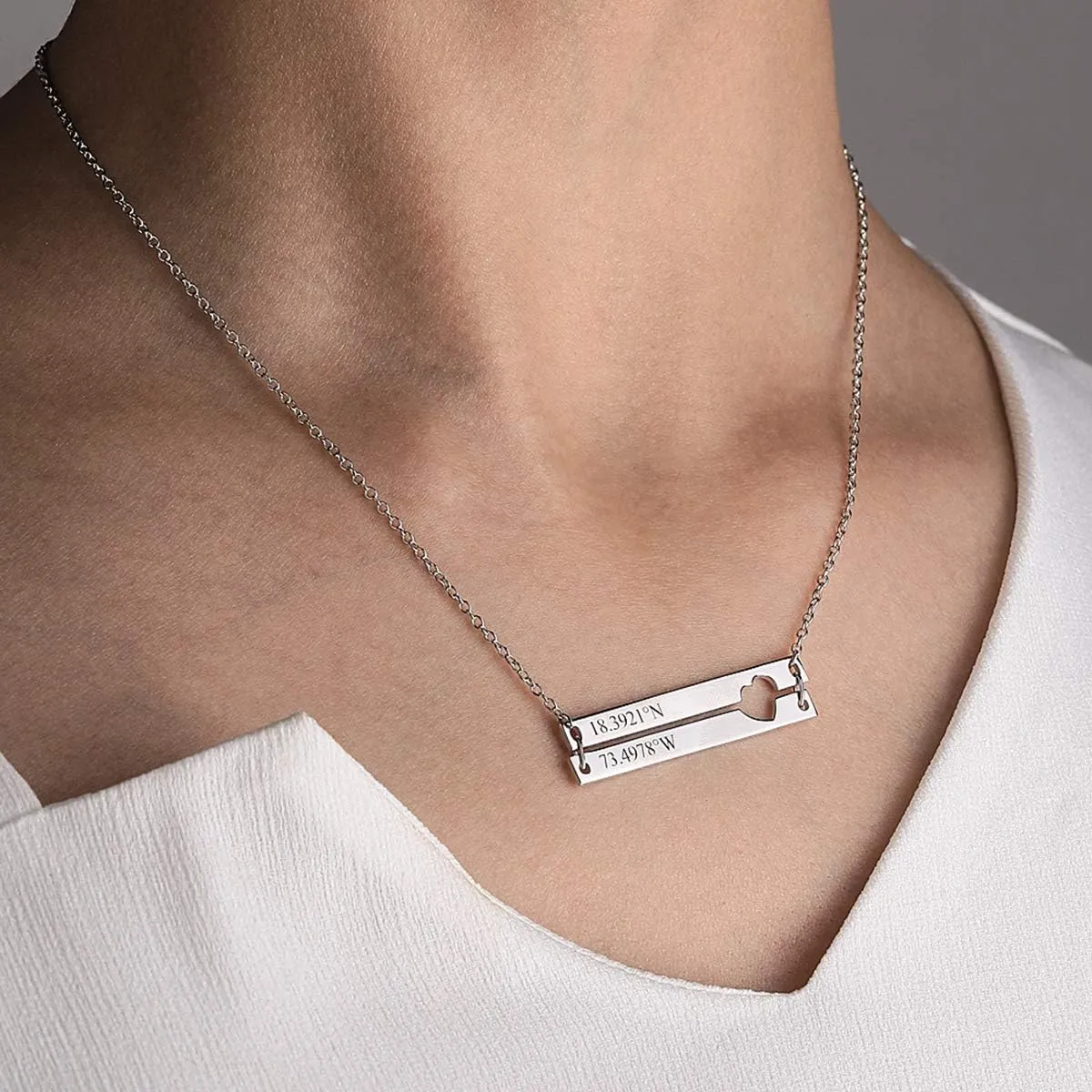 Novgarden Personalized Name Bar Necklace, Vertical Custom Bar Pendant Dainty Jewelry Gift for Wedding Bridesmaid and Birthday