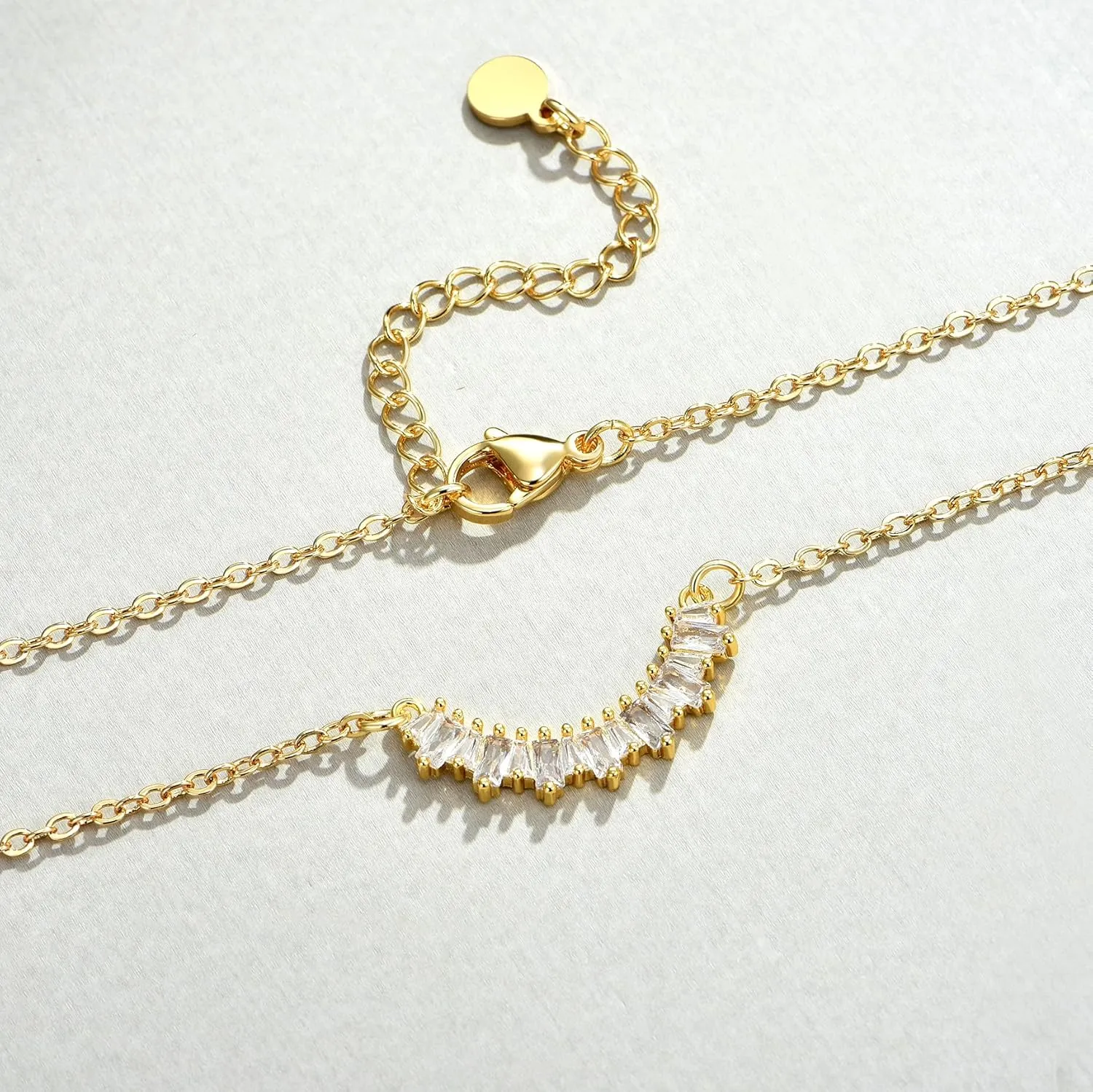 NUZON 2-Tone Interlocking | Sunburst Heart | CZ Evil Eye | Single Pearl | Love Heart Pendant Necklace for Women 18K Gold Chain Necklace Protection Prayer Faith Jewelry