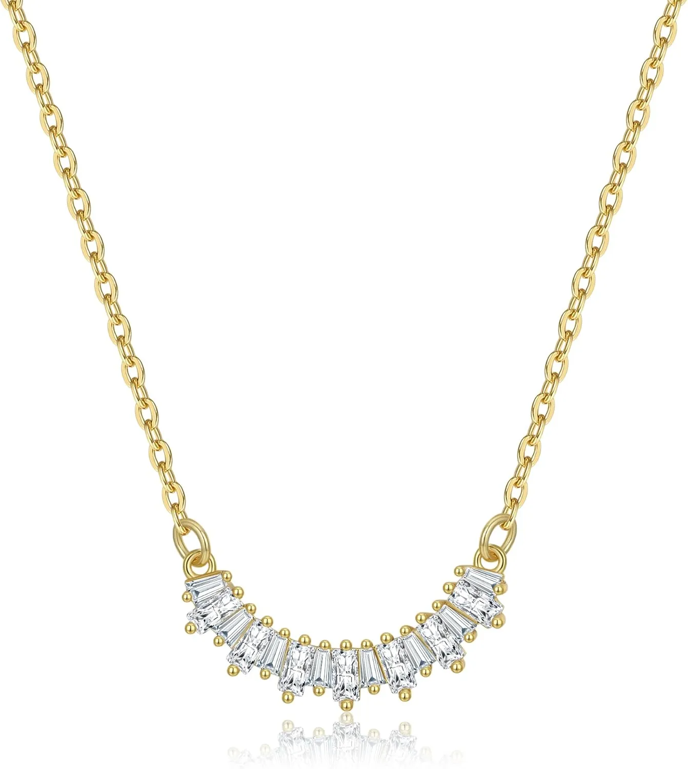NUZON 2-Tone Interlocking | Sunburst Heart | CZ Evil Eye | Single Pearl | Love Heart Pendant Necklace for Women 18K Gold Chain Necklace Protection Prayer Faith Jewelry