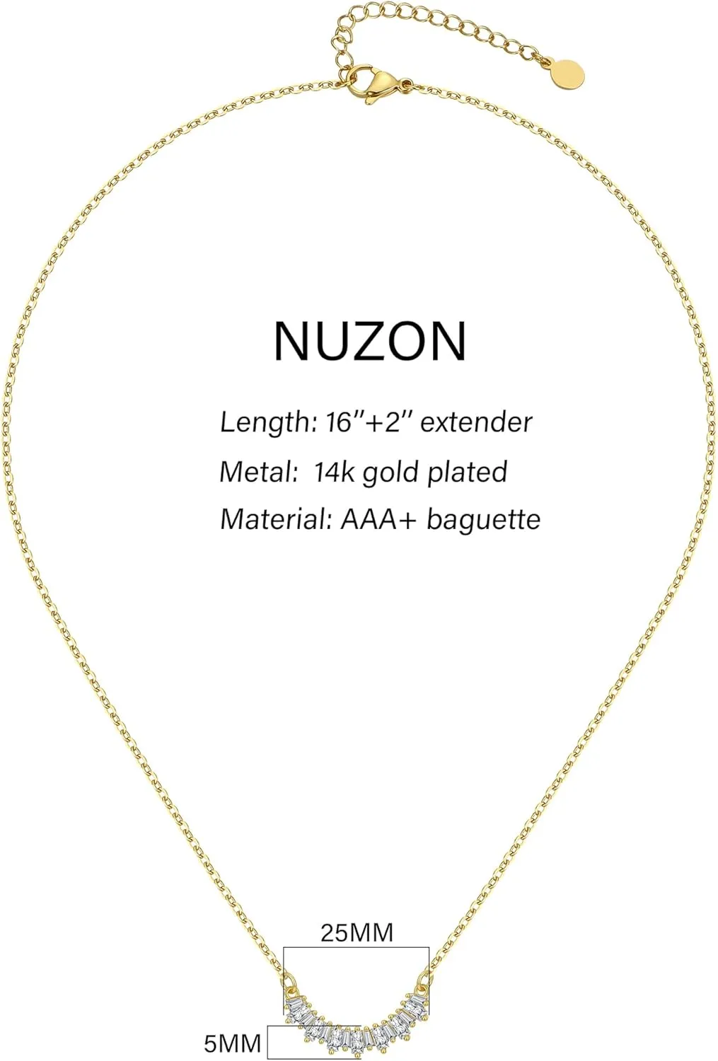 NUZON 2-Tone Interlocking | Sunburst Heart | CZ Evil Eye | Single Pearl | Love Heart Pendant Necklace for Women 18K Gold Chain Necklace Protection Prayer Faith Jewelry