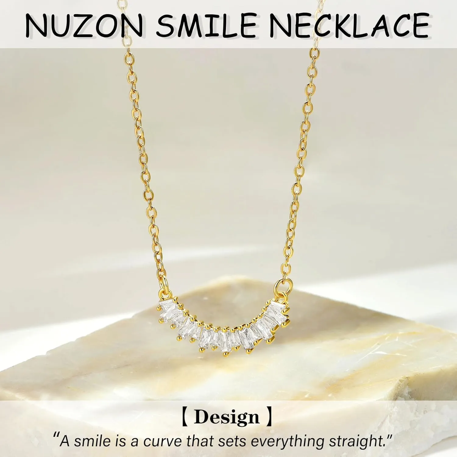 NUZON 2-Tone Interlocking | Sunburst Heart | CZ Evil Eye | Single Pearl | Love Heart Pendant Necklace for Women 18K Gold Chain Necklace Protection Prayer Faith Jewelry