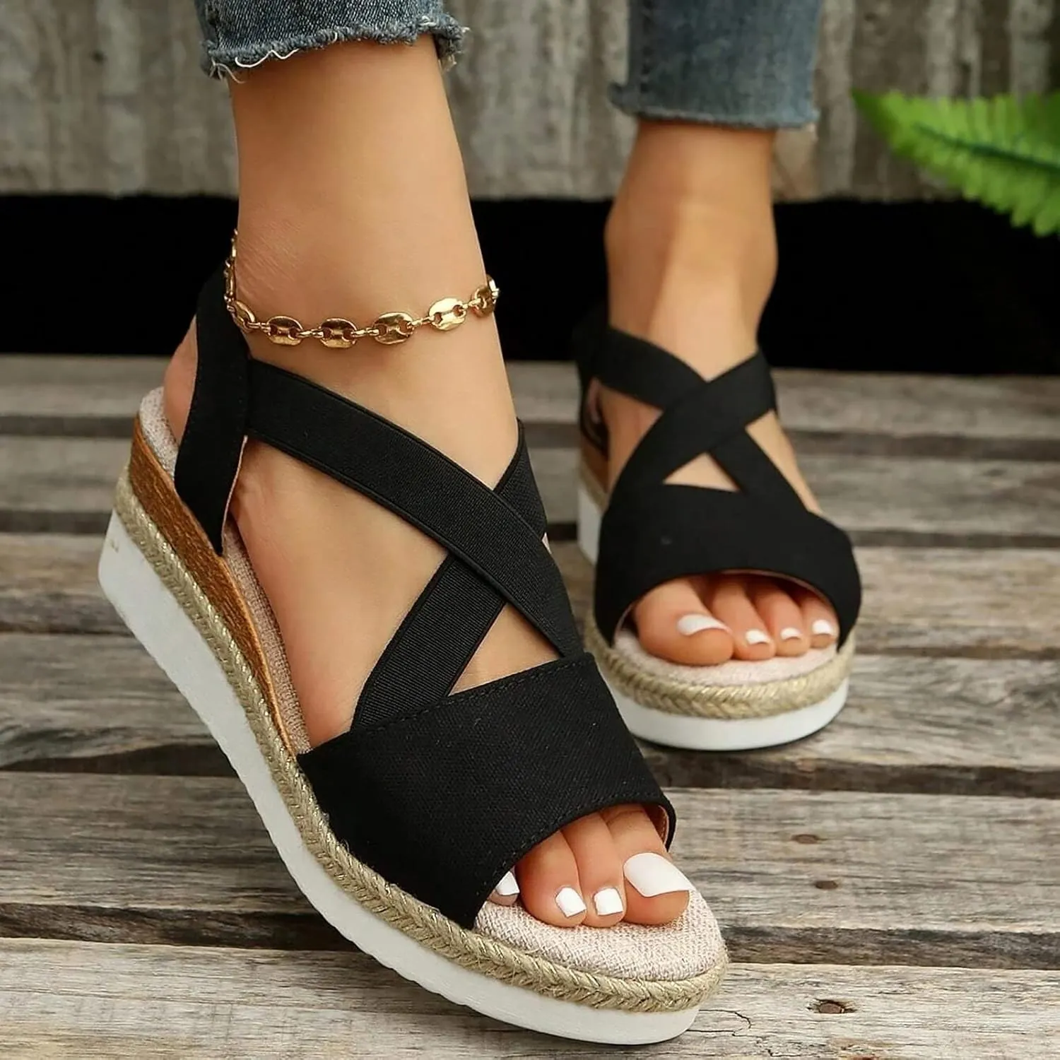 Orthopedic Platform Wedge Sandals for Women Summer Dressy Flat Open Toe Slip on Sandals Outdoor Shoes