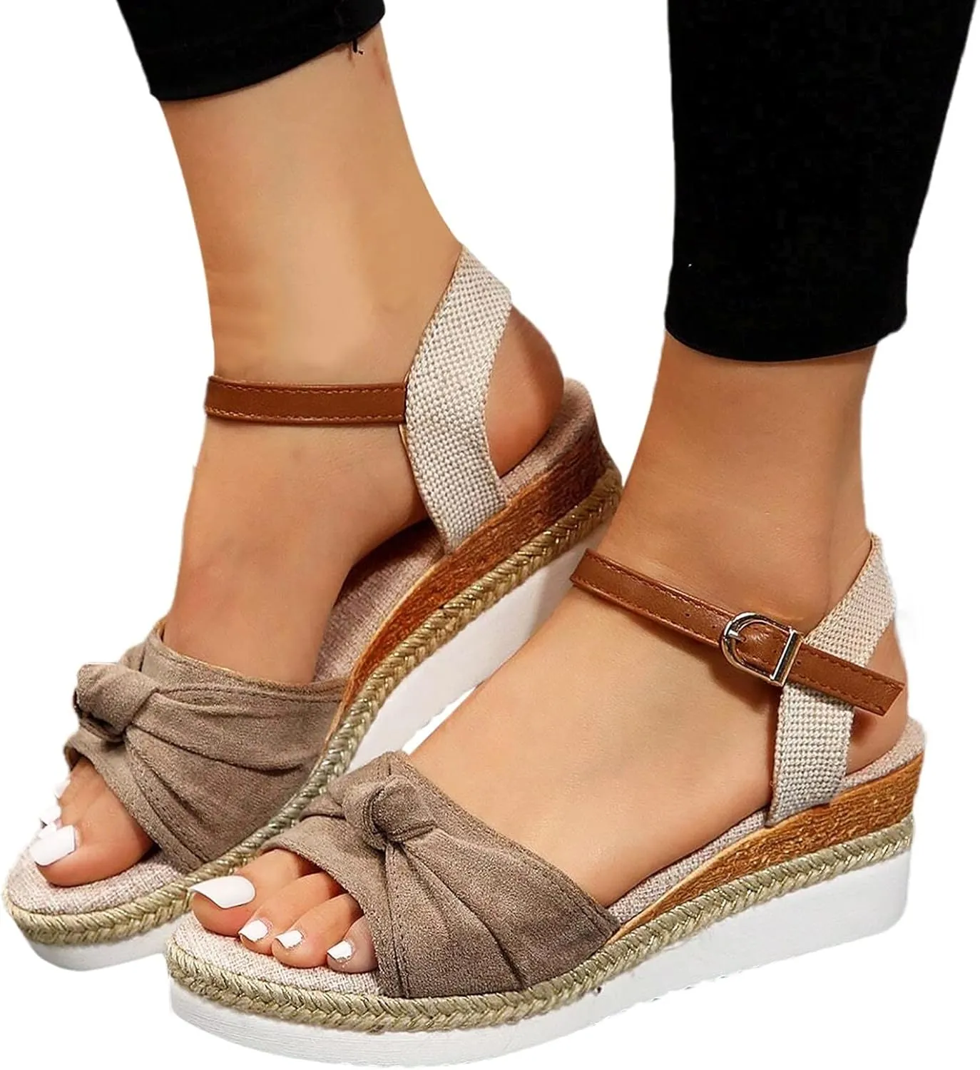 Orthopedic Platform Wedge Sandals for Women Summer Dressy Flat Open Toe Slip on Sandals Outdoor Shoes