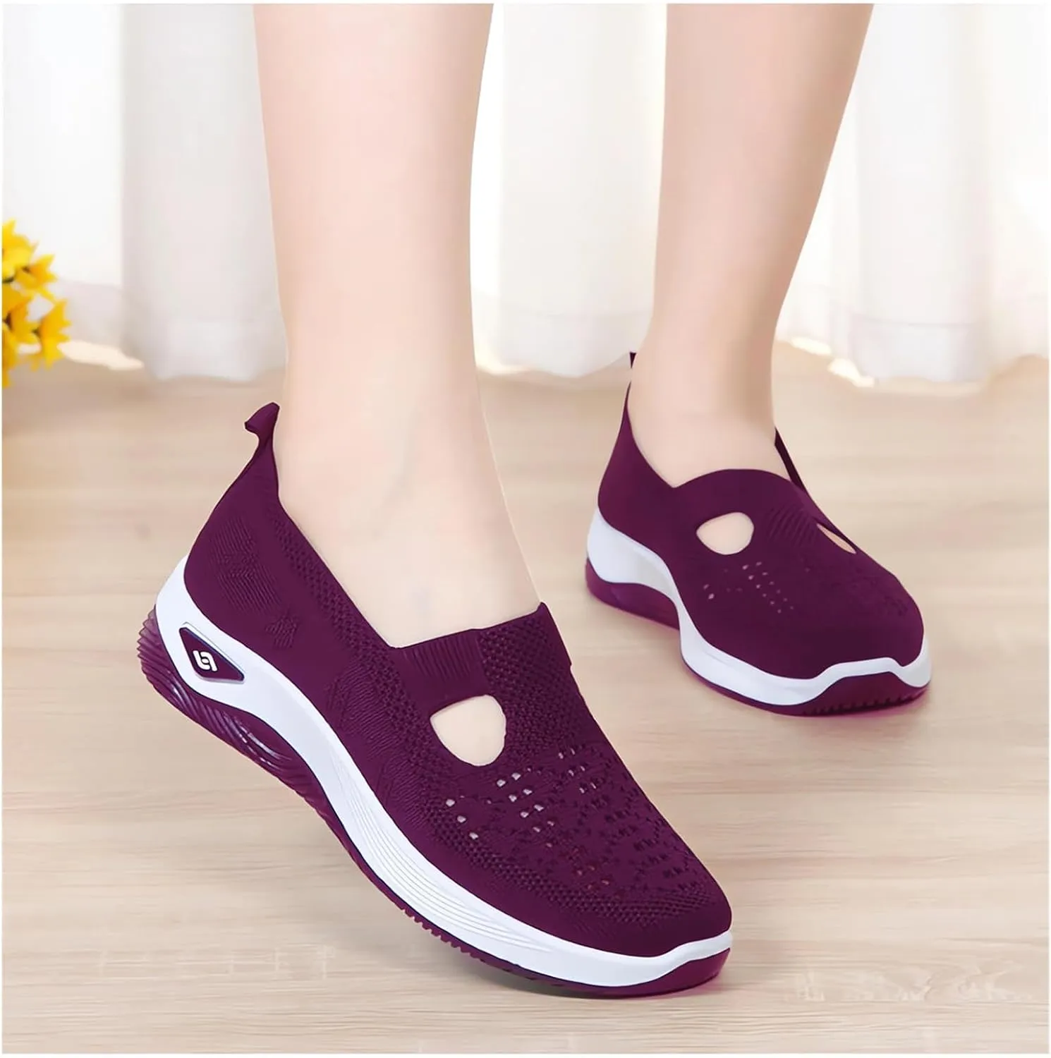 Orthopedic Shoes for WomenBreathable Comfort Wear Orthowear Walking ShoesCushionaire Wide Width Sneakers Diabetic Arch Support Sneakers Soft Slip On Shoe Comfortable