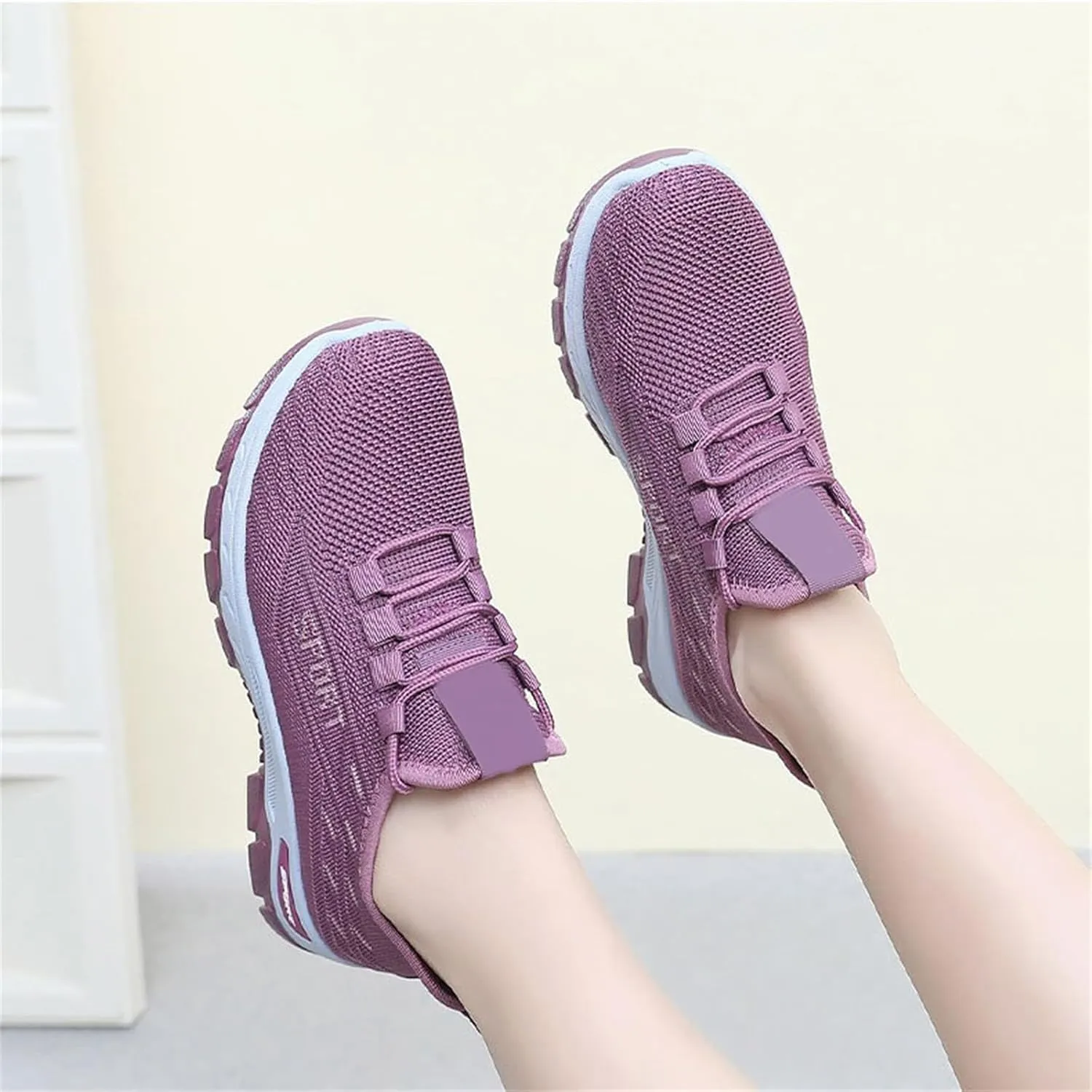 Orthowear Shoes for Women Men Lightweight Non Slip Tennis Athletic Shoes,Soft-Soled&Arch Support Gym Tennis Athletic Sneakers,Knitted Mesh Breathable Comfort Orthopedic Sneakers with Wide Toe Box