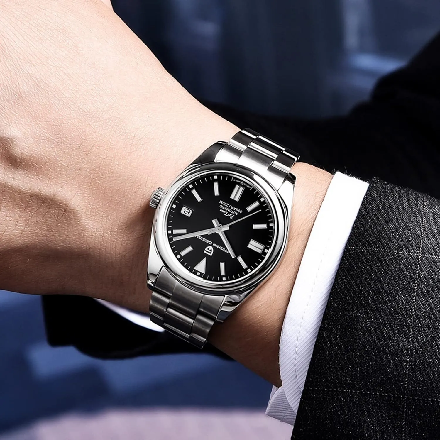 Pagani Design Watches for Men, Japanese Automatic Movement, 200 Meters Waterproof Stainless Steel, 40mm Dial Diameter, Sapphire Mirror, Casual Classic Style