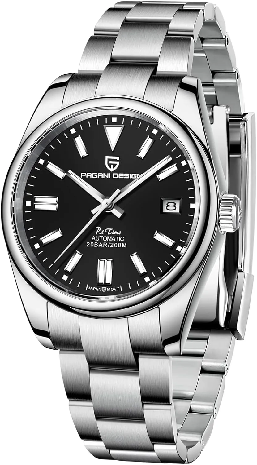 Pagani Design Watches for Men, Japanese Automatic Movement, 200 Meters Waterproof Stainless Steel, 40mm Dial Diameter, Sapphire Mirror, Casual Classic Style