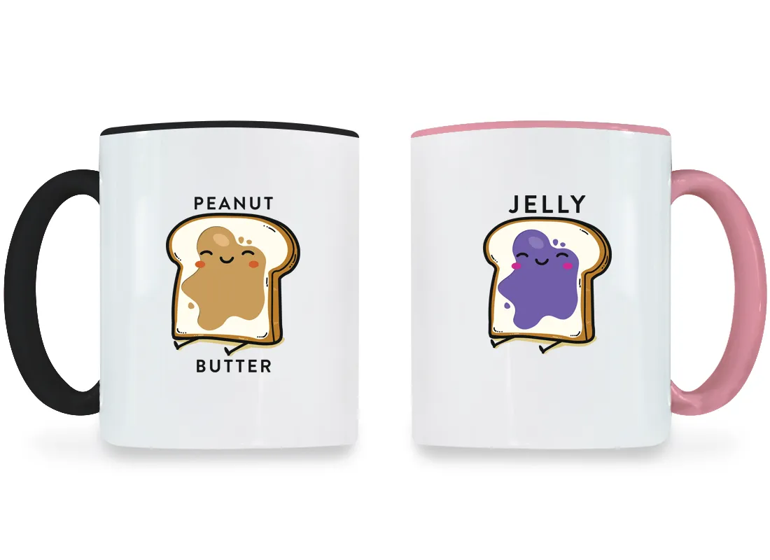 Peanut Butter & Jelly - Couple Coffee Mugs