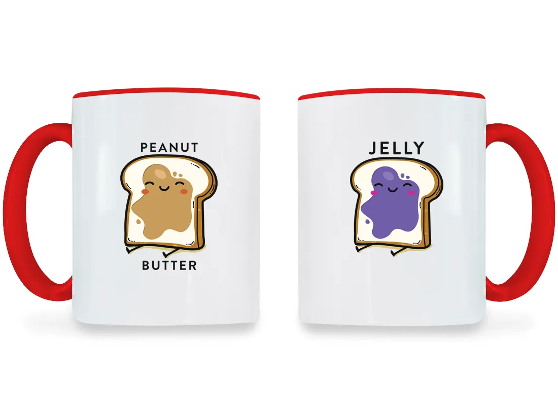 Peanut Butter & Jelly - Couple Coffee Mugs